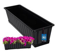 KOTARBAU® Pot de Fleur Exterieur - Jardinières Exterieur - PVC - 60 x 18 x 14 cm - Anthracite - Jardinière Balcon - Rectangulaire - avec Soucoupe - Bac à Fleurs
