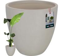 KOTARBAU® Pot de Fleur Interieur Cache Pot Plante Ø 46 cm Fibreclay Pot pour Orchidées Pot de Fleurs Bac à Fleurs Aspect Béton Beige