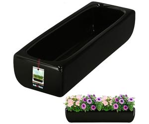 KOTARBAU® Pot De Fleur Rectangulaire Moderne en Céramique Noir 32X12X7 Cm - Piano Bonsaï avec Succulentes, Grande Taille