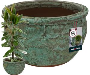KOTARBAU® Pot de fleurs en céramique, grand format, hauteur 32 cm, diamètre 50 cm ; bac à plantes d'extérieur, grand format et résistant au gel ; pots d'extérieur et d'intérieur ; cache-pots d'extérie