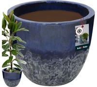 KOTARBAU® Pot de fleurs hauteur 41 cm ⌀ 46 cm Pot de fleurs bleu foncé Céramique Pot de plantes résistant au gel Cache-pot pour extérieur Flower Pot Outdoor & Indoor Pot de plantes intérieur extérieur