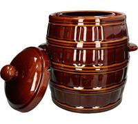 KOTARBAU® Pot de jardin Pot en grès Pot à choucroute Pot à concombres avec couvercle 8L