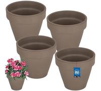 KOTARBAU® Pot Terre Cuite, Pot de Fleur Exterieur Terre Cuite ⌀ 11 cm | Lot de 4, Pot de Fleur en Terre Cuite avec Trou de Drainage, Hauteur 10 cm, Terracotta