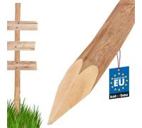 KOTARBAU® Poteau Bois pour Palissade, Poteau de Clôture Ø 6 cm x 90 cm | Poteau en Bois de Noisetier, Poteau de Clôture Ganivelle, Pointu, Naturel, avec Crampons en U