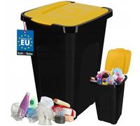 KOTARBAU® Poubelle Cuisine Tri Sélectif de 50 L avec couvercle en polyéthylène - Jaune - Kotarbau