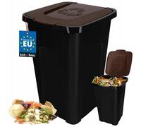 KOTARBAU® Poubelle Cuisine Tri Sélectif de 50 L avec couvercle en polyéthylène - Marron - Kotarbau