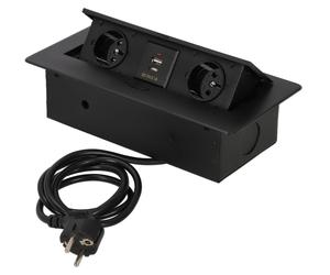 KOTARBAU® Prise encastrée pour plafond, modèle KOMBIBOX, avec 2 prises 230V et 2 ports USB (type A et type C)