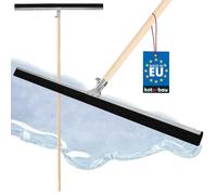 KOTARBAU® Raclette Sol - Acier - 75 cm - avec Manche en Bois 150 cm - Balai Raclette Sol Caoutchouc - Balai Mousse - Intérieur Extérieur -idéal pour Garage - Douche - Salle De Bain - Terrasse