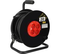 KOTARBAU® Rallonge grande 3x1,5mm2 20 m Avec enrouleur et disjoncteur thermique à 4 positions Mise à la terre avec câble en caoutchouc Support en acier l'équipement parfait pour votre cave