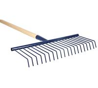 KOTARBAU® Rateau à Feuille - Rateau Jardin - Stahldraht - 40,5 cm - Manche en Bois 143 cm - avec Longues Dents - Balai à Gazon - Outil Jardin pour Herbe et Feuilles - Bleu Foncé