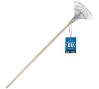 KOTARBAU® Rateau à Feuilles - avec Manche en Bois - Rateau Jardin - Acier - Largeur Réglable 28-40,5 cm - Outil de Jardin Robuste - Balai à Gazon