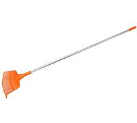 KOTARBAU® Rateau à Feuilles - Plastique - 23 Dents - Orange - avec Manche en Aluminium - Râteau Jardin - Balai à Gazon - Ramasse Feuilles - Léger - Résistant - Entretien Jardin