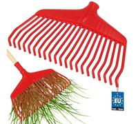 KOTARBAU® Rateau À Feuilles - Plastique - 38 cm - sans Manche - Extra-Click - Rateau Jardin - Ramasse Feuilles - Léger - Rouge - Ergonomique