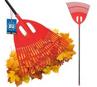 KOTARBAU® Rateau À Feuilles - Plastique - 50 cm - avec Manche en Aluminium - Extra-Click - Rateau Jardin - Ramasse Feuilles - Léger - Rouge & Noir - Ergonomique