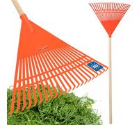 KOTARBAU® Rateau à Feuilles - Plastique - 55 cm - Orange - avec Manche - Râteau Jardin - Balai à Gazon - Ramasse Feuilles - Léger - Résistant - Entretien Jardin
