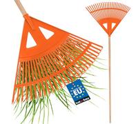 KOTARBAU® Rateau à Feuilles - Plastique - 58 cm - Noir - avec Manche - Râteau Jardin - Balai à Gazon - Ramasse Feuilles - Léger - Résistant - Entretien Jardin