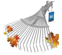 KOTARBAU® Râteau à Feuilles - Réglable - Acier - 28-40,5 cm - Argent - Râteau Jardin - Balai a Gazon - sans Manche - Outil Robuste pour Feuilles et Gazon - Largeur Réglable