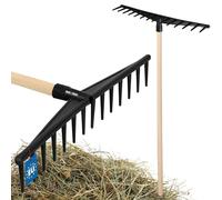 KOTARBAU® Rateau Jardin - Rateau à Feuilles - Plastique - 59 cm - Noir - 14 Dents - avec Manche - Outil Jardinage Léger - Ramasse Herbe - Gazon - Branches Déchets