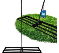 KOTARBAU® Rateau Nivellement Niveleur Gazon Acier 120x30cm Noir Râteau Nivellement Pelouse avec Manche 180cm Outil Jardinage Accessoire Jardin Robuste
