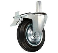 KOTARBAU® Roue d'échafaudage orientable 160 mm avec tenon 27 mm et frein galvanisé.
