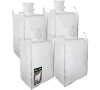 KOTARBAU® Sac Big Bag Vide, Bigbag, Big Bag Bois, Big Bag Gravat, Big Bag Jardin, Sac Gravat Chantier 90 x 90 x 160 cm 1000 kg avec trémie de vidange 4 pièces