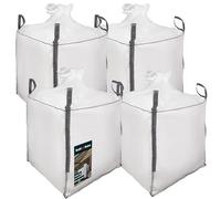 KOTARBAU® Sac Big Bag Vide, Bigbag, Big Bag Bois, Big Bag Gravat, Big Bag Jardin, Sac Gravat Chantier 90x90x90 cm 500 kg avec trémie de vidange et goulotte 4 pièces
