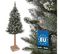 KOTARBAU® Sapin de Noël artificiel - Neige - 180 cm - Épicéa diamanté sur un tronc en bois avec support en plastique - Sapin de Noël artificiel comme un véritable arbre artificiel de Noël