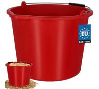 KOTARBAU® Seau de Maçon, Seau de Construction 20 L, Plastique | Seau de Chantier, Seau à Mortier, Rouge, avec Bec Verseur et Anse, Rond
