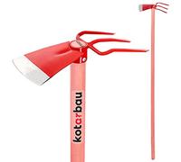 KOTARBAU® Serfouette en Acier Râteau avec Houe Double Binette à 3 Dents avec Manche en Bois 120 cm Outil de Jardinage Accessoire de Jardinage Accessoires de Plantation