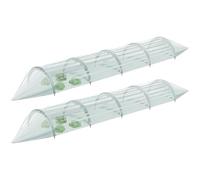 KOTARBAU® Lot de 2 Serre Tunnel de Jardin Tunnel de Forcage 30x240cm Serre de Jardin de Sol Tunnel Horticole Mini Serre Tunnel de Croissance PVC Verte