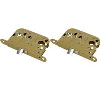 KOTARBAU Serrure à larder - 72/45 mm - DIN gauche/droite - Cylindre profilé universel - Serrure de porte - En acier revêtu par pulvérisation - Laiton robuste (Lot de 2)