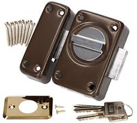 KOTARBAU® Serrure à Visser 110 mm Serrure supplémentaire verrou à Bouton Serrure de Porte Serrure de Porte de Garage Marron