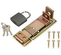 KOTARBAU® Serrure Loquet Verrou droit 130 mm + solide cadenas jaune galvanisé universel