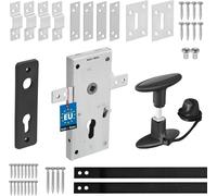 KOTARBAU® Serrure Porte de Garage Basculante Acier 60 mm Argent Serrure Portail Garage Sectionnelle Pour Cylindre Profilé Set avec Poignée Horizontal
