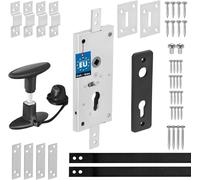 KOTARBAU® Serrure Porte de Garage Basculante Acier 60 mm Argent Serrure Portail Garage Sectionnelle Pour Cylindre Profilé Set avec Poignée Vertical