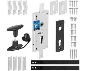 KOTARBAU® Serrure Porte de Garage Basculante Acier 60 mm Argent Serrure Portail Garage Sectionnelle Pour Cylindre Profilé Set avec Poignée Vertical