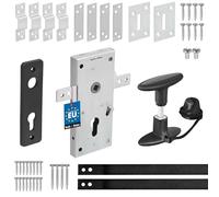 KOTARBAU Serrure pour portes basculantes Cylindre fixe poinçonnée blindée pour portes de garage multipoints en acier loquet blocage de verrouillage, argent, 60 mm