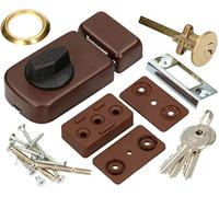 KOTARBAU® Serrure Supplémentaire 50/60 mm Marron Verrou de Porte avec Cylindre Fermetures Diverses
