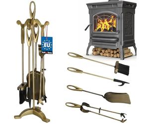 KOTARBAU® Serviteur de cheminée style rétro tisonnier balai pince pelle 4 pièces