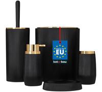 KOTARBAU® Set d'accessoires de salle de bain 5 pièces Organiseur de salle de bain noir / or
