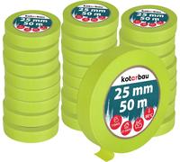 KOTARBAU® Set de 24 pièces de crêpe de peintre fluo 50 m de ruban de crêpe 25mm ruban adhésif de peintre ruban adhésif de peintre accessoires de peintre vert fluorescent papier crêpe matériel de peint