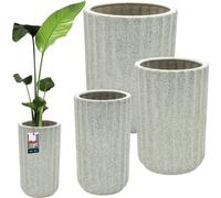 KOTARBAU® Set de 3 pots de fleurs en céramique ⌀ 19 cm H : 41 cm / ⌀ 25 cm H : 44 cm / ⌀ 31 cm H : 47 cm Vert olive Pots de fleurs Pots de fleurs Céramique Pot de fleurs Céramique Pots de fleurs Céram
