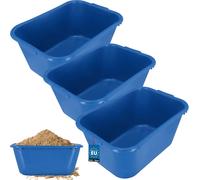 KOTARBAU® Set de 3 seaux à mortier rectangulaires 55 L bleu plastique bac à mortier bac à chaux seau de construction seau à mortier speisfass rectangulaire bac à maçonnerie bac à plantes