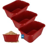 KOTARBAU® Set de 3 seaux à mortier rectangulaires 55 L rouge plastique bac à mortier bac à chaux seau de construction seau à mortier Speisfass rectangulaire bac à maçonnerie bac à plantes