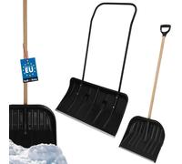 KOTARBAU® SET Pelle à neige 80cm avec roues + pelle à neige 48 cm, bac à neige avec bord profilé en aluminium, pelle à neige avec poignée métallique, ECO Déneigement