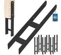 KOTARBAU® Support de Poteau À Sceller, Support Poteau Bois en H 100x600 mm | Lot de 6, Pied de Poteau, Ancre Poteau Bois, Ancrage Poteau, Platine Poteau Bois, Acier Thermolaqué, Noir