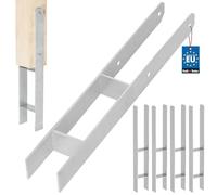 KOTARBAU® Support de Poteau À Sceller, Support Poteau Bois en H 70x600 mm | Lot de 4, Pied de Poteau, Ancre Poteau Bois, Ancrage Poteau, Platine Poteau Bois, Acier Galvanisé, Argent