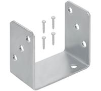 KOTARBAU® Support de poteau en U à visser 100 mm, galvanisé à chaud, la solution parfaite pour assembler différents éléments, argenté