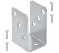 KOTARBAU® Support de poteau en U à visser 50 mm, galvanisé à chaud, la solution parfaite pour assembler différents éléments, argenté