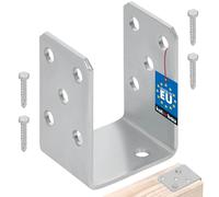 KOTARBAU® Support de poteau en U à visser 70 mm, galvanisé à chaud, la solution parfaite pour assembler différents éléments, argenté